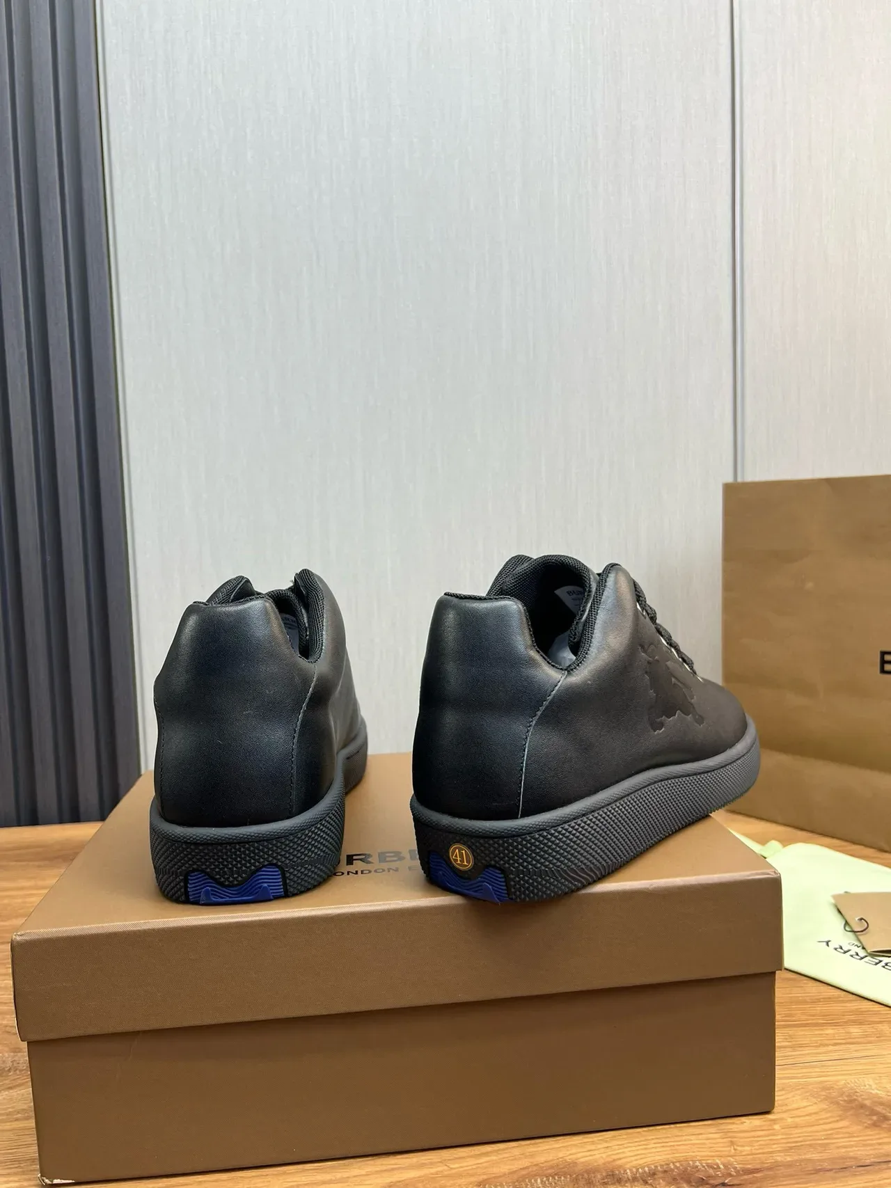 Black Embossed Motif Low-Top Sneaker 4