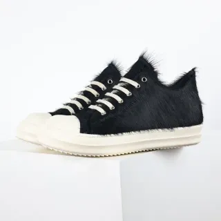 Black Fur Upper Off-White Sole Lifestyle Sneakers
