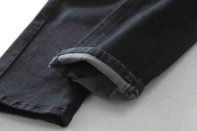 Black Moto-Style Zippered Panel Jeans 11