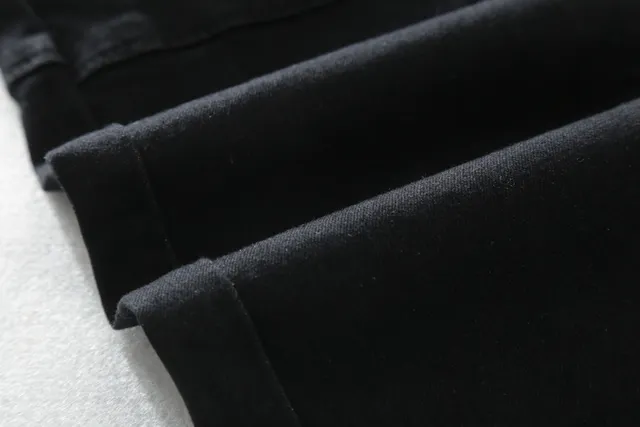 Black Moto-Style Zippered Panel Jeans 12
