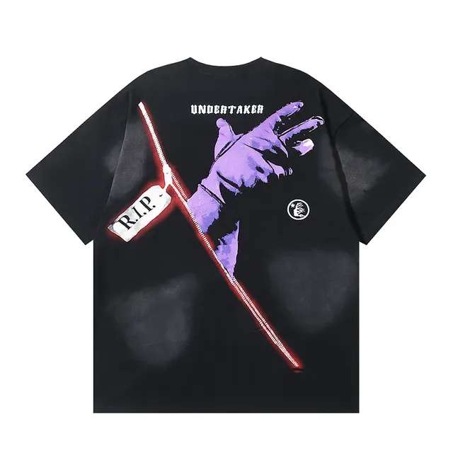 Camiseta negra oversize con estampado gráfico a doble cara 3
