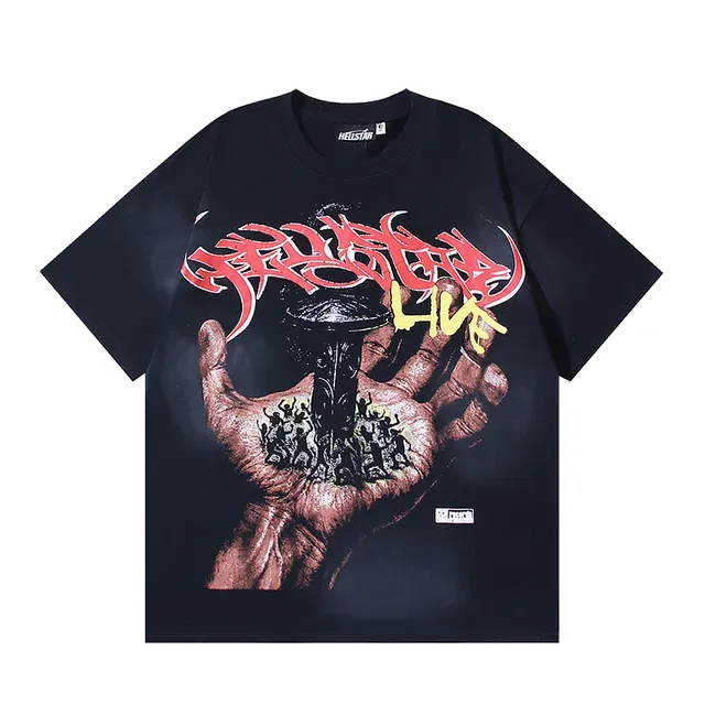 Black Oversized Double-Sided Graphic Print T-Shirt 2