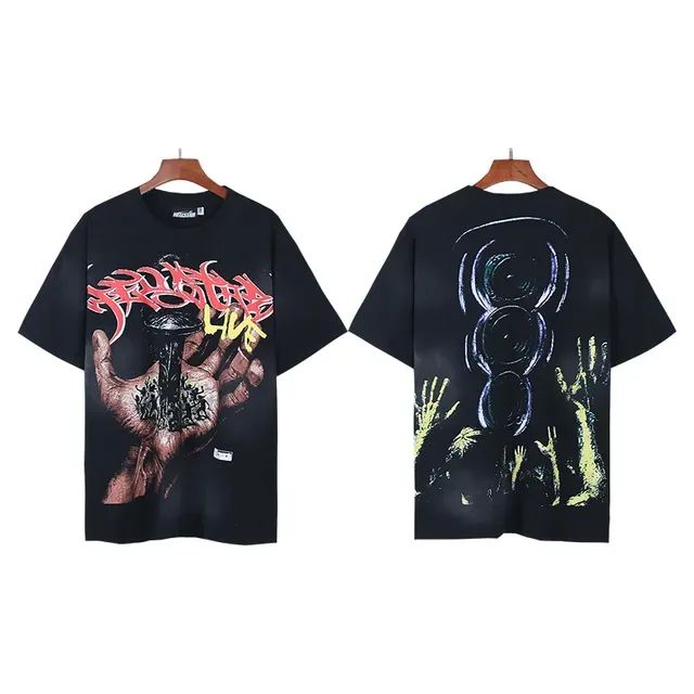 Black Oversized Double-Sided Graphic Print T-Shirt 4