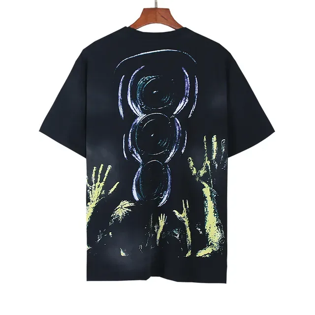 Black Oversized Double-Sided Graphic Print T-Shirt 6