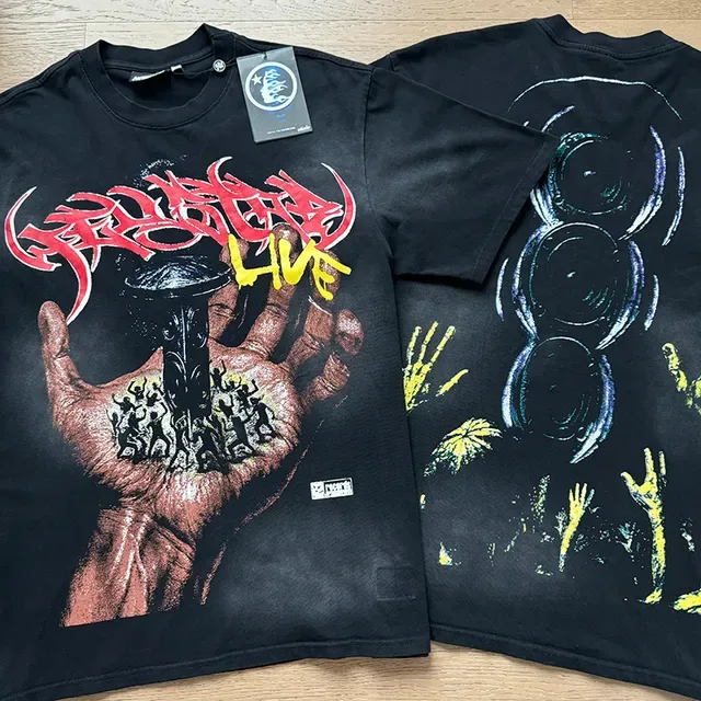 Black Oversized Double-Sided Graphic Print T-Shirt 7