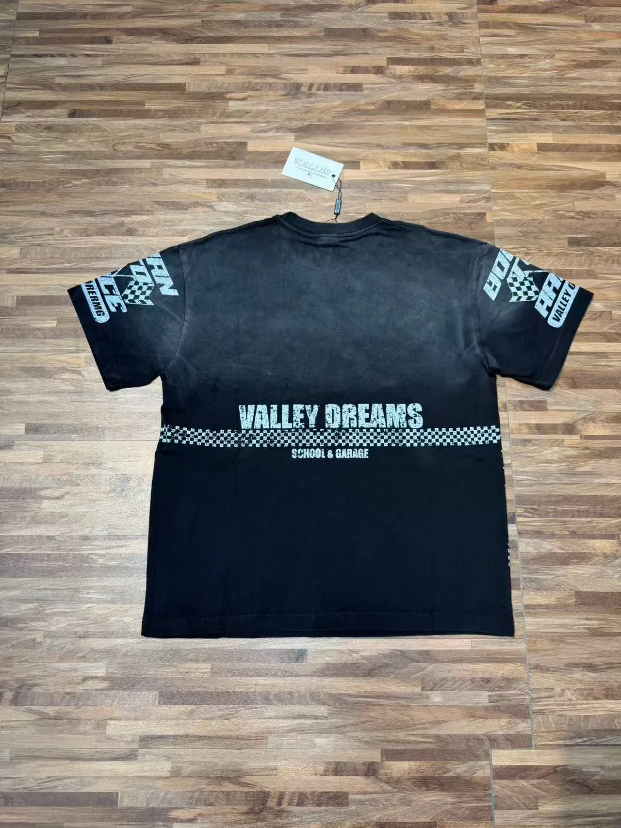 Black Racing-Themed Graphic Print T-Shirt 7