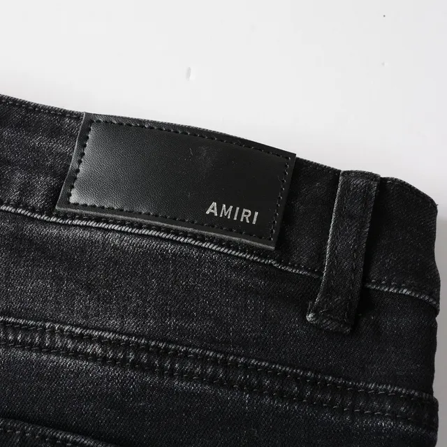 Black Red Distressed Slim-Fit Jeans 3