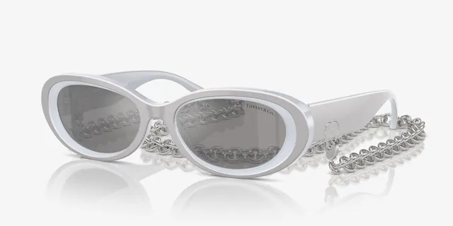 Black Silver Oval-Shaped Frame Thin Sunglasses 2