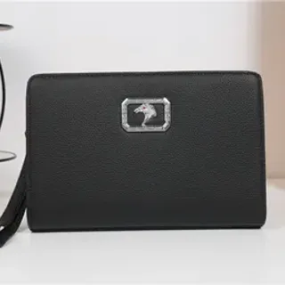 Black Silver Pebbled Texture Rectangular Silhouette Envelope Clutch