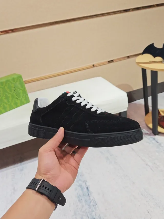 Black Suede Low-Top Lace-Up Sneaker 5