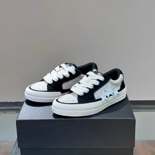 Black White Low-Top Panelled Suede And Textile Sneakers