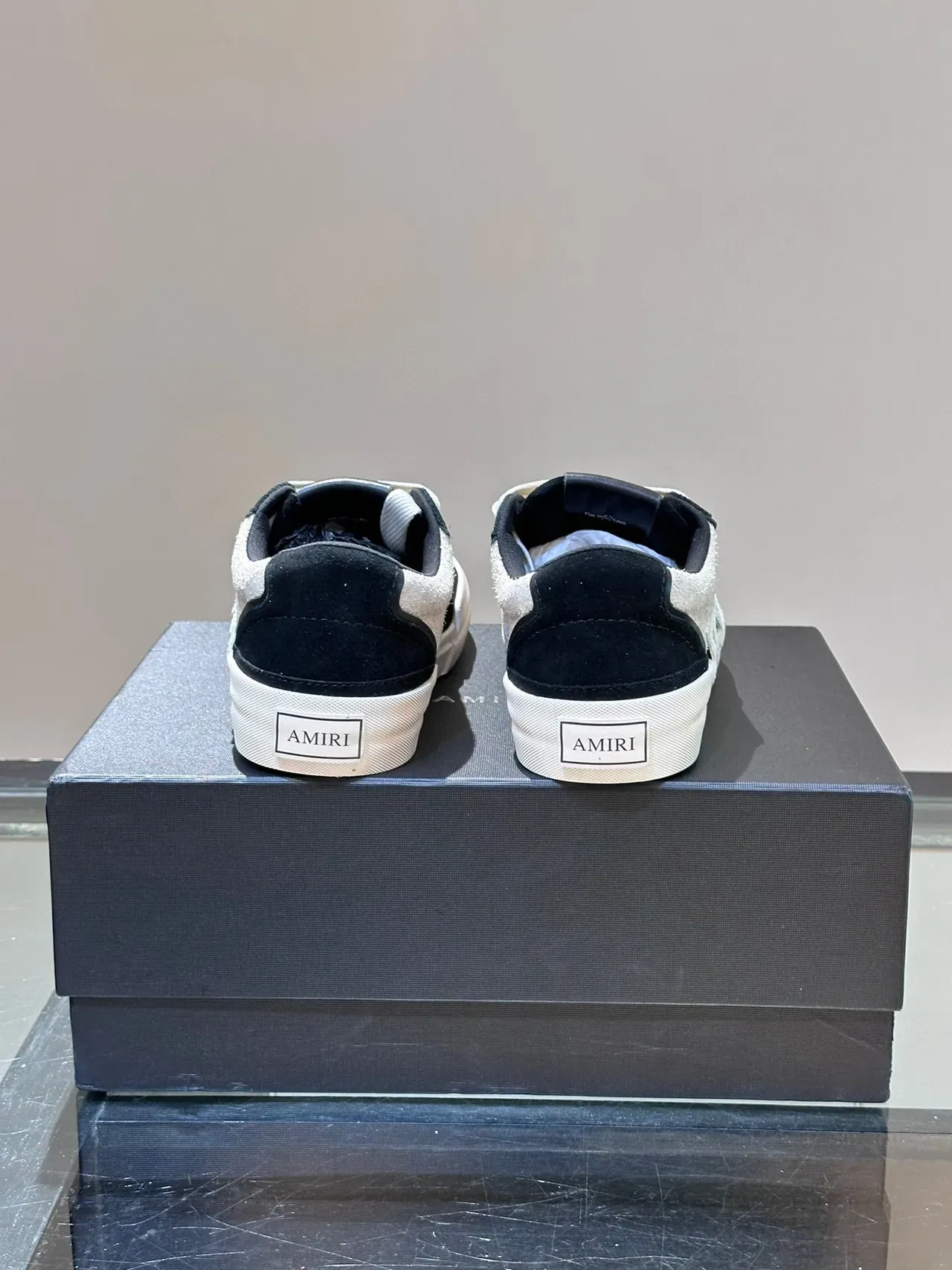 Black White Low-Top Panelled Suede And Textile Sneakers 8