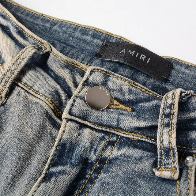 Blue Black Light-Wash Distressed Slim-Fit Jeans 5