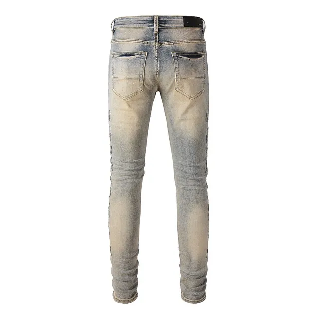 Blue Black Light-Wash Distressed Slim-Fit Jeans 10