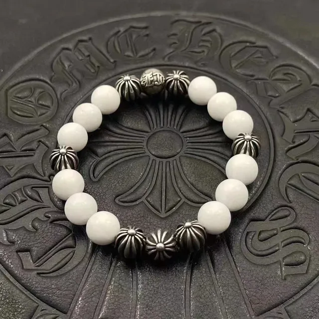 蓝色金色串珠弹力手链 2