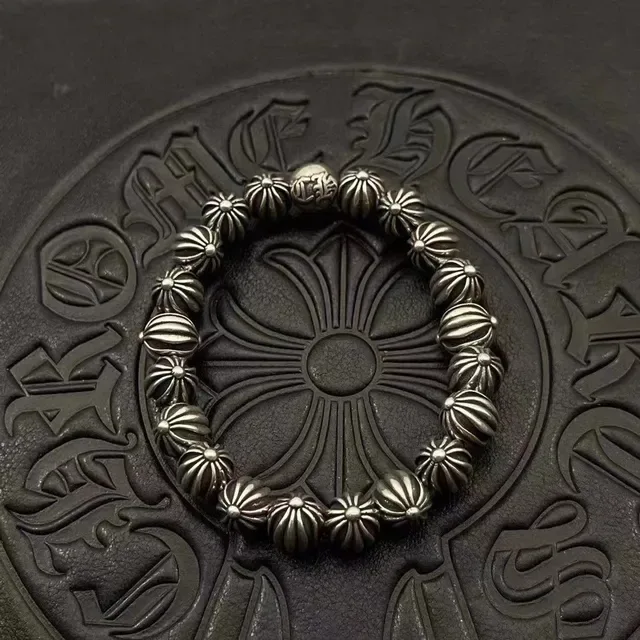 蓝色金色串珠弹力手链 9
