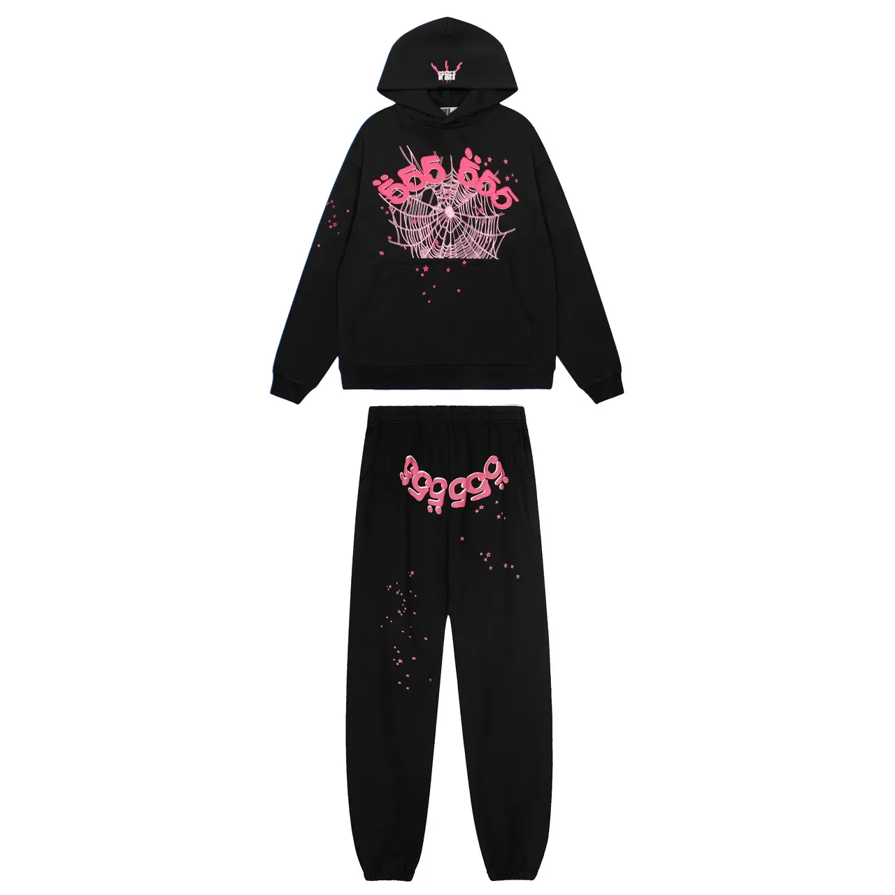 Blue Pink Oversized Fit Graphic-Print Tracksuit 3