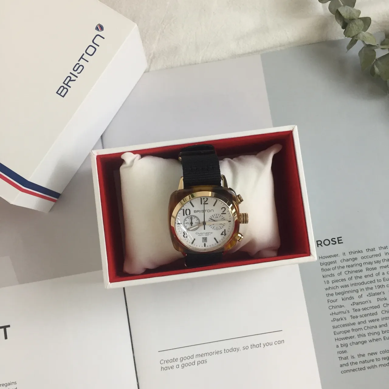 Briston Clubmaster Chronograph وجهة بيضاء حزام ناتو أسود NATO Strap ساعة ميكانيكية 3