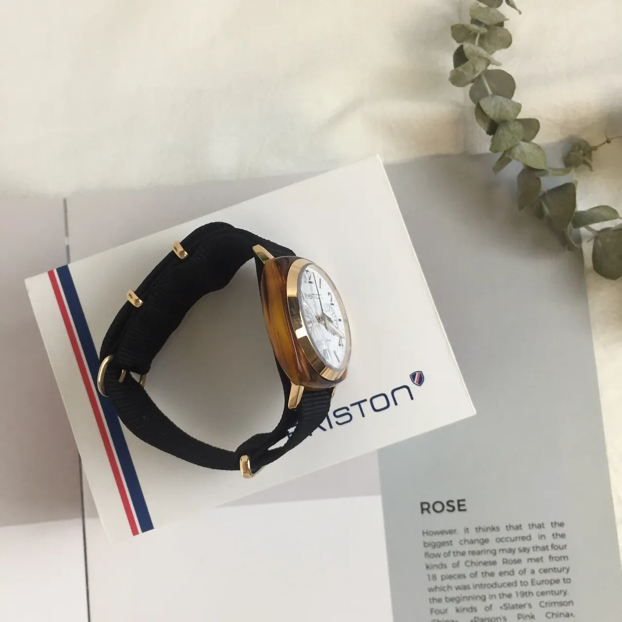 Briston Clubmaster Chronograph وجهة بيضاء حزام ناتو أسود NATO Strap ساعة ميكانيكية 4