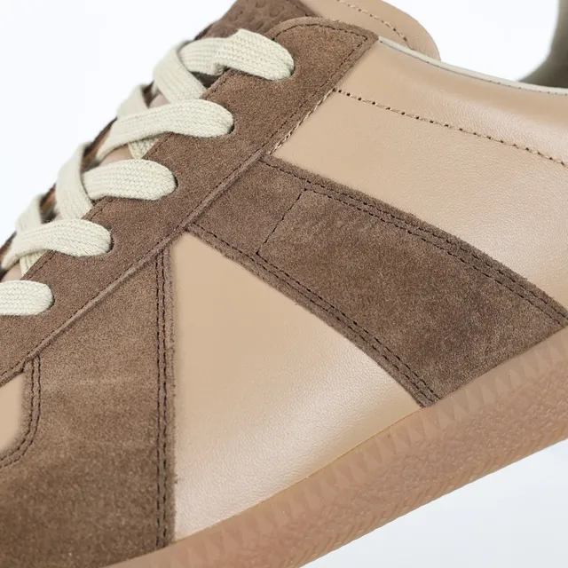 Brown and Beige Two-Tone Suede Leather Lifestyle Sneakers 6