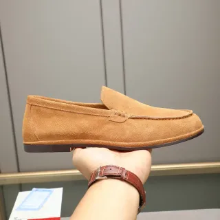 भूरी सुड Moc-Toe Stitching लोफर