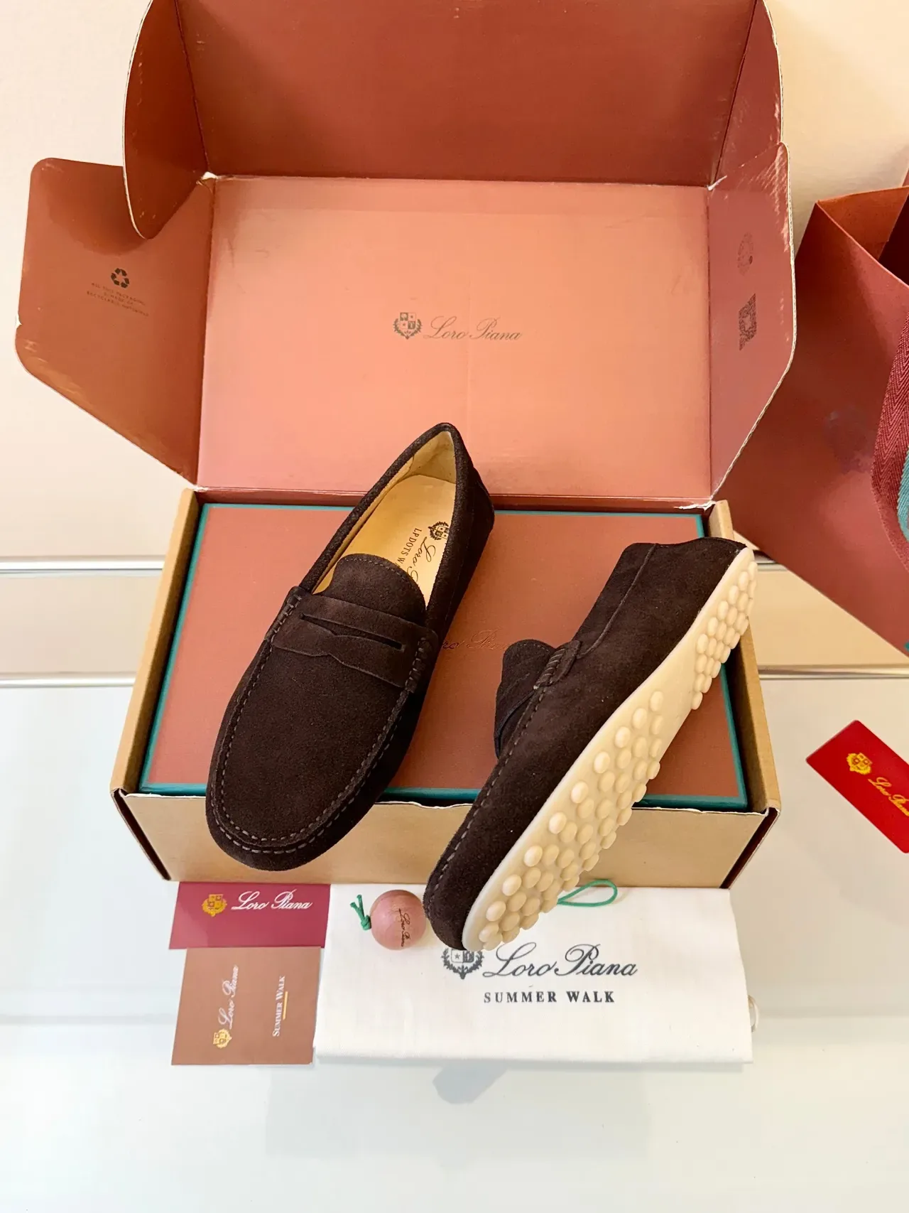 Brown White Suede Upper Penny Strap Loafer 2
