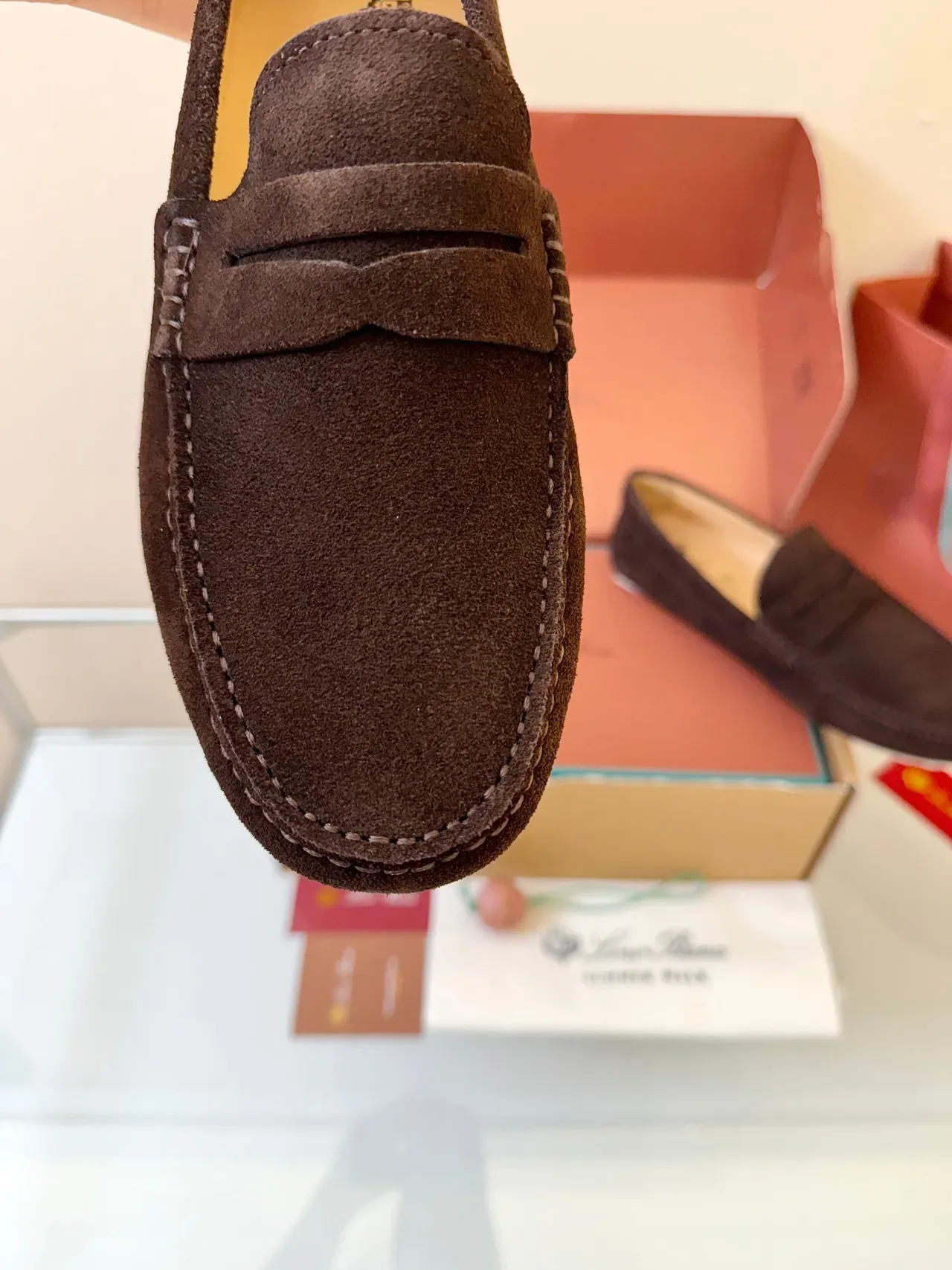 Brown White Suede Upper Penny Strap Loafer 3