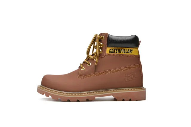 Caterpillar Second Shift হলুদ কালো চামড়া উপরের কলার একসেন্ট কাজের বুট 7