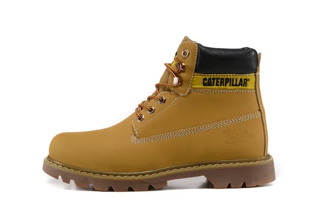 Caterpillar Second Shift হলুদ কালো চামড়া উপরের কলার একসেন্ট কাজের বুট 24