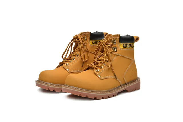Botas de Trabajo Caterpillar Cuero Tan Cuello acolchonado Suela Lug Rugged Botas de Trabajo 5
