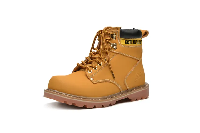 Botas de Trabajo Caterpillar Cuero Tan Cuello acolchonado Suela Lug Rugged Botas de Trabajo 6