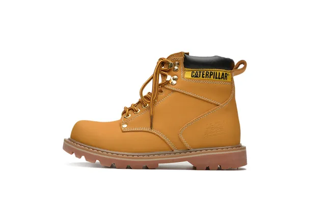 Botas de Trabajo Caterpillar Cuero Tan Cuello acolchonado Suela Lug Rugged Botas de Trabajo 7