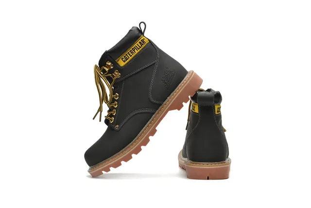 Botas de Trabajo Caterpillar Cuero Tan Cuello acolchonado Suela Lug Rugged Botas de Trabajo 9