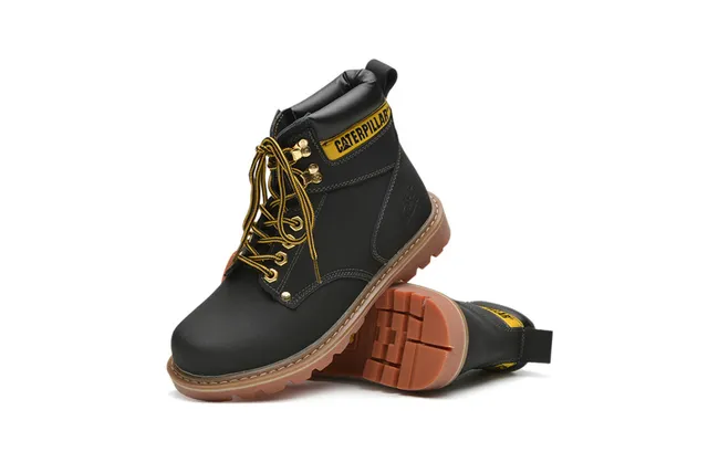 Botas de Trabajo Caterpillar Cuero Tan Cuello acolchonado Suela Lug Rugged Botas de Trabajo 10