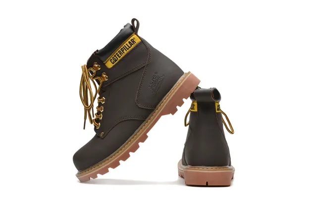 Botas de Trabajo Caterpillar Cuero Tan Cuello acolchonado Suela Lug Rugged Botas de Trabajo 15