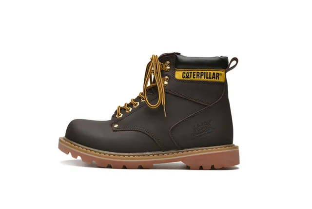 Botas de Trabajo Caterpillar Cuero Tan Cuello acolchonado Suela Lug Rugged Botas de Trabajo 19