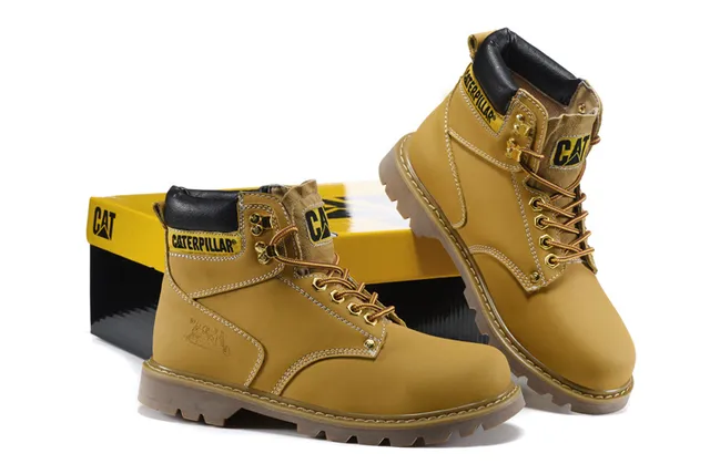 Botas de Trabajo Caterpillar Cuero Tan Cuello acolchonado Suela Lug Rugged Botas de Trabajo 20