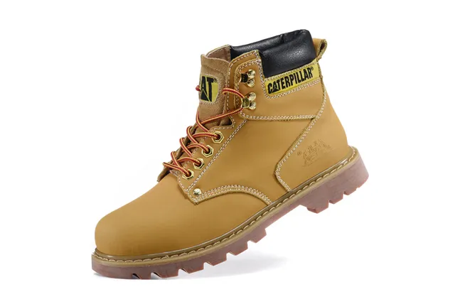 Botas de Trabajo Caterpillar Cuero Tan Cuello acolchonado Suela Lug Rugged Botas de Trabajo 21