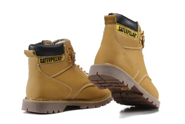 Botas de Trabajo Caterpillar Cuero Tan Cuello acolchonado Suela Lug Rugged Botas de Trabajo 22