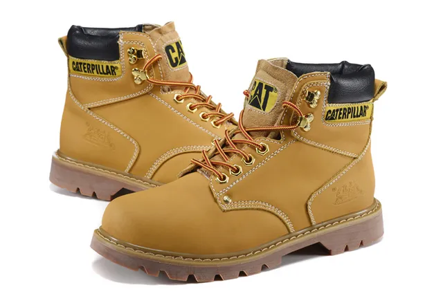 Botas de Trabajo Caterpillar Cuero Tan Cuello acolchonado Suela Lug Rugged Botas de Trabajo 24
