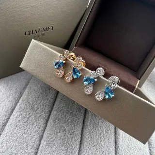 CHAUMET أقراط نمط قطرة أزرق وحجر بارفيه