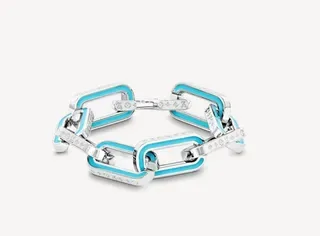 Chunky Enamel-Filled Link Chain Bracelet 4