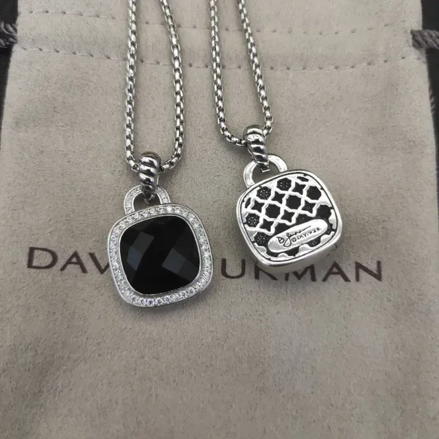 Cushion-Cut Blue Stone Halo Pendant Necklace 3