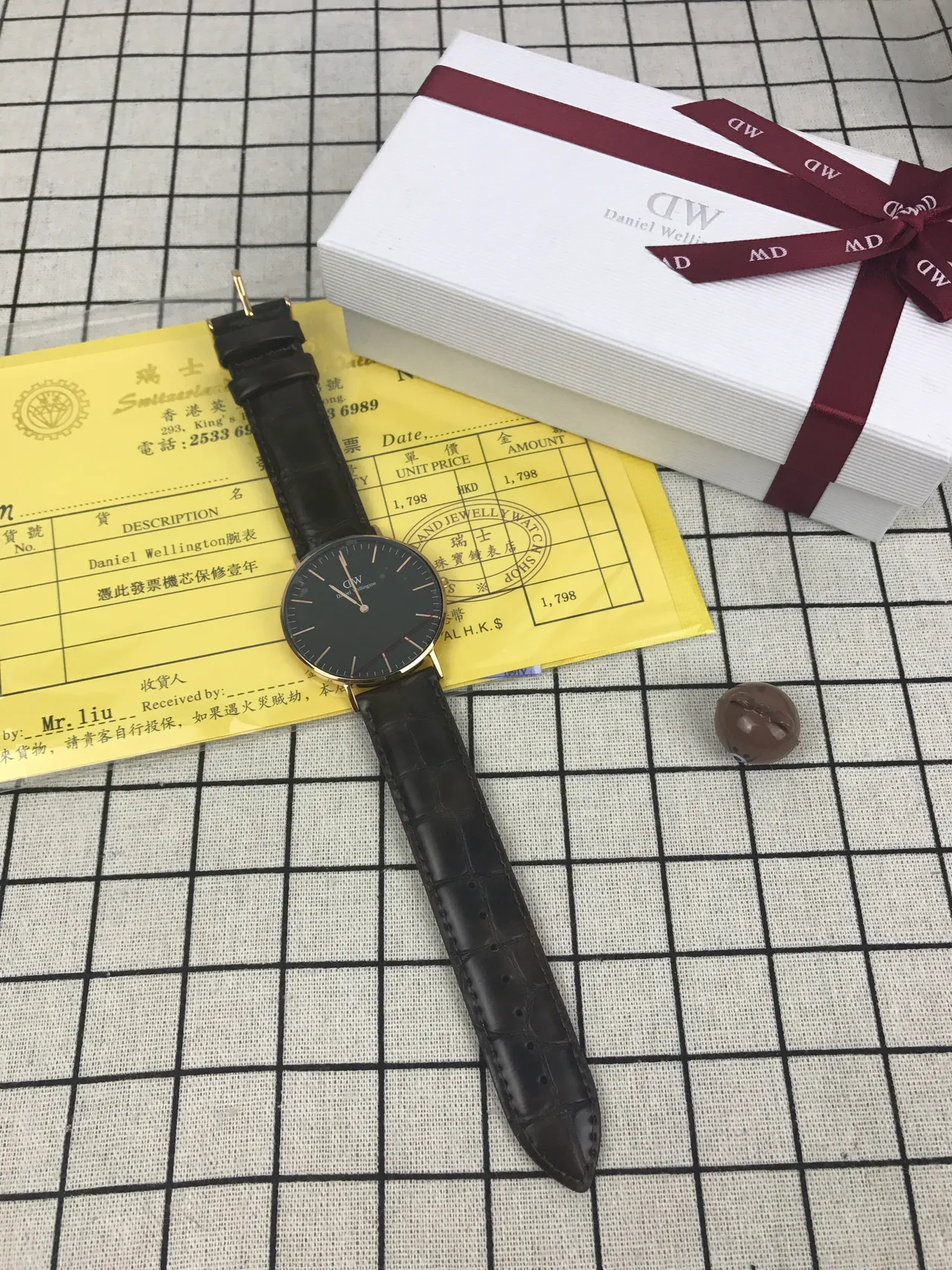 Daniel Wellington 经典黑色表盘金色石英手表 2