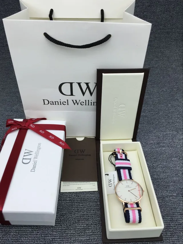 Daniel Wellington 白色粉色极简表盘 玫瑰金色表壳 石英手表 4
