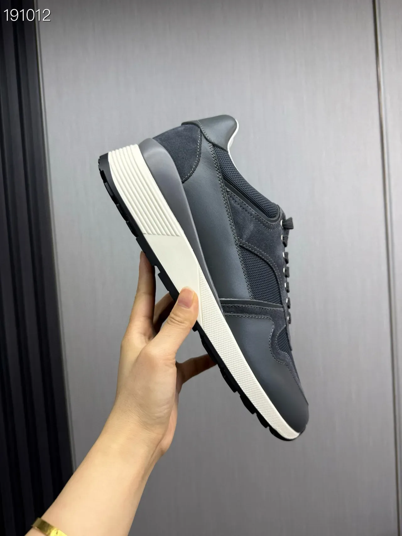 Dark Gray Suede and Mesh Lifestyle Sneaker 3