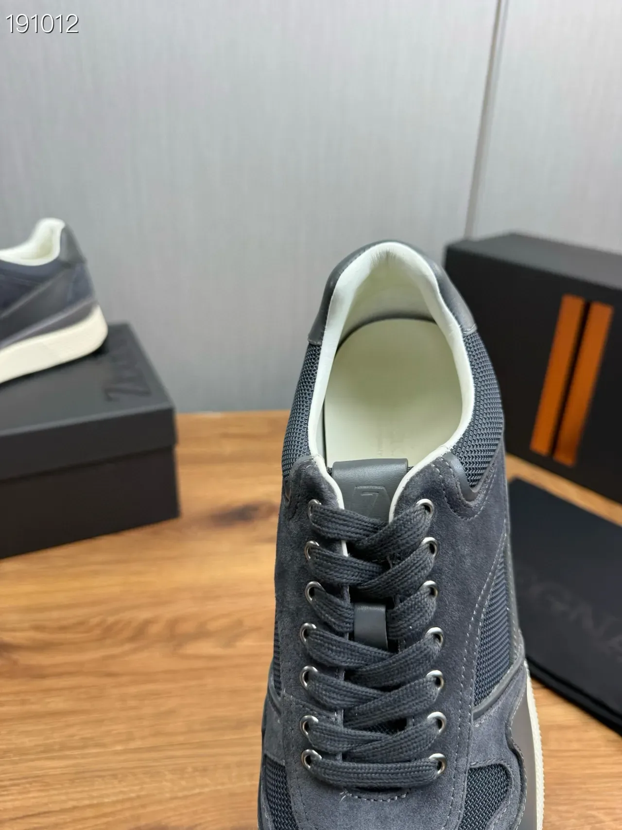 Dark Gray Suede and Mesh Lifestyle Sneaker 5