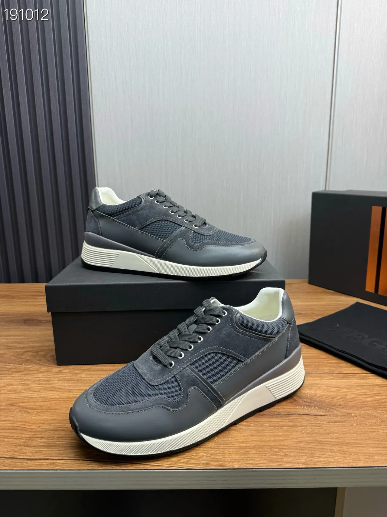 Dark Gray Suede and Mesh Lifestyle Sneaker 6