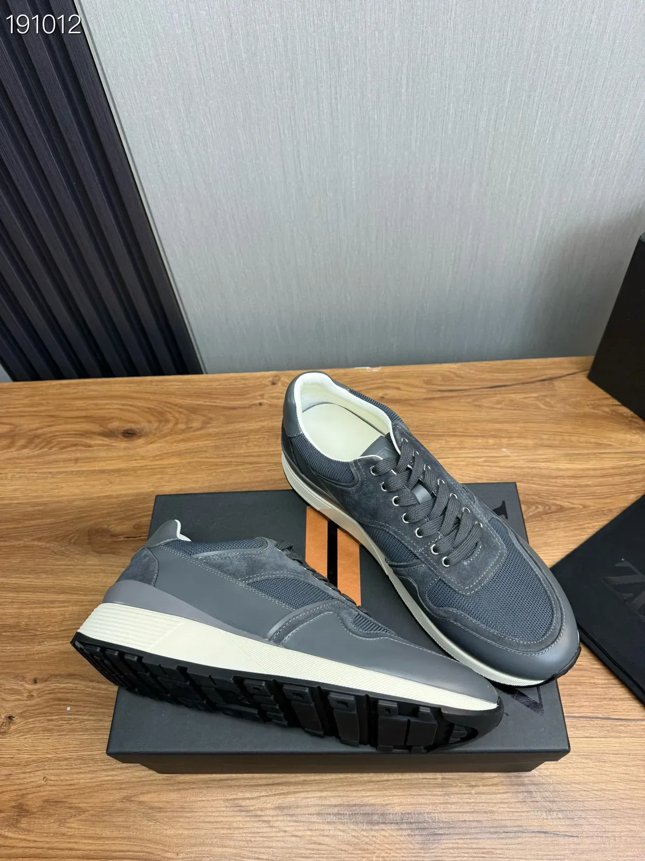 Dark Gray Suede and Mesh Lifestyle Sneaker 7
