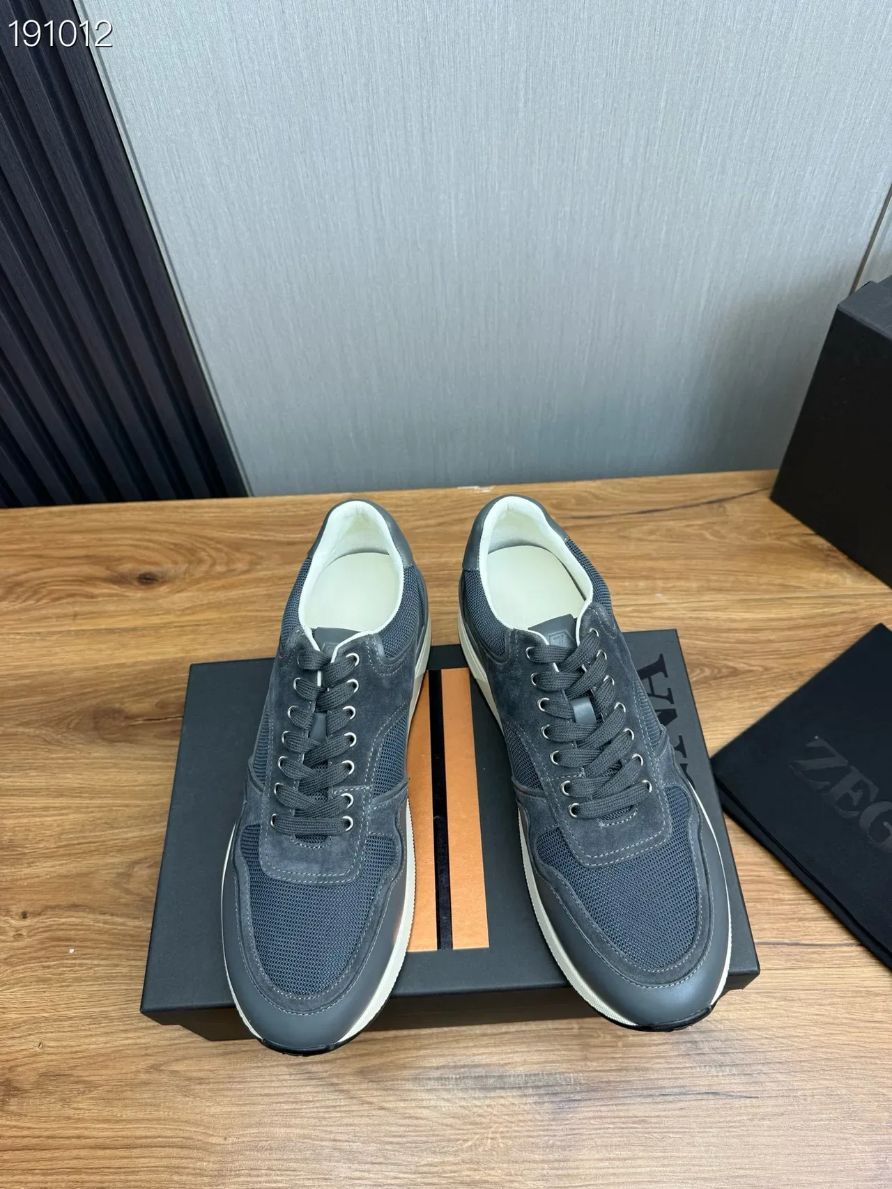 Dark Gray Suede and Mesh Lifestyle Sneaker 8